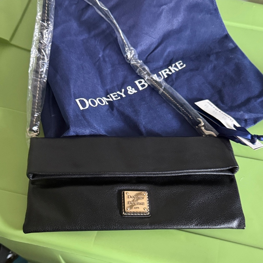 Dooney & Bourke Black Leather Foldover clutch